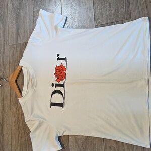 Copy  NWOT White T-Shirt with Red Rose Design
